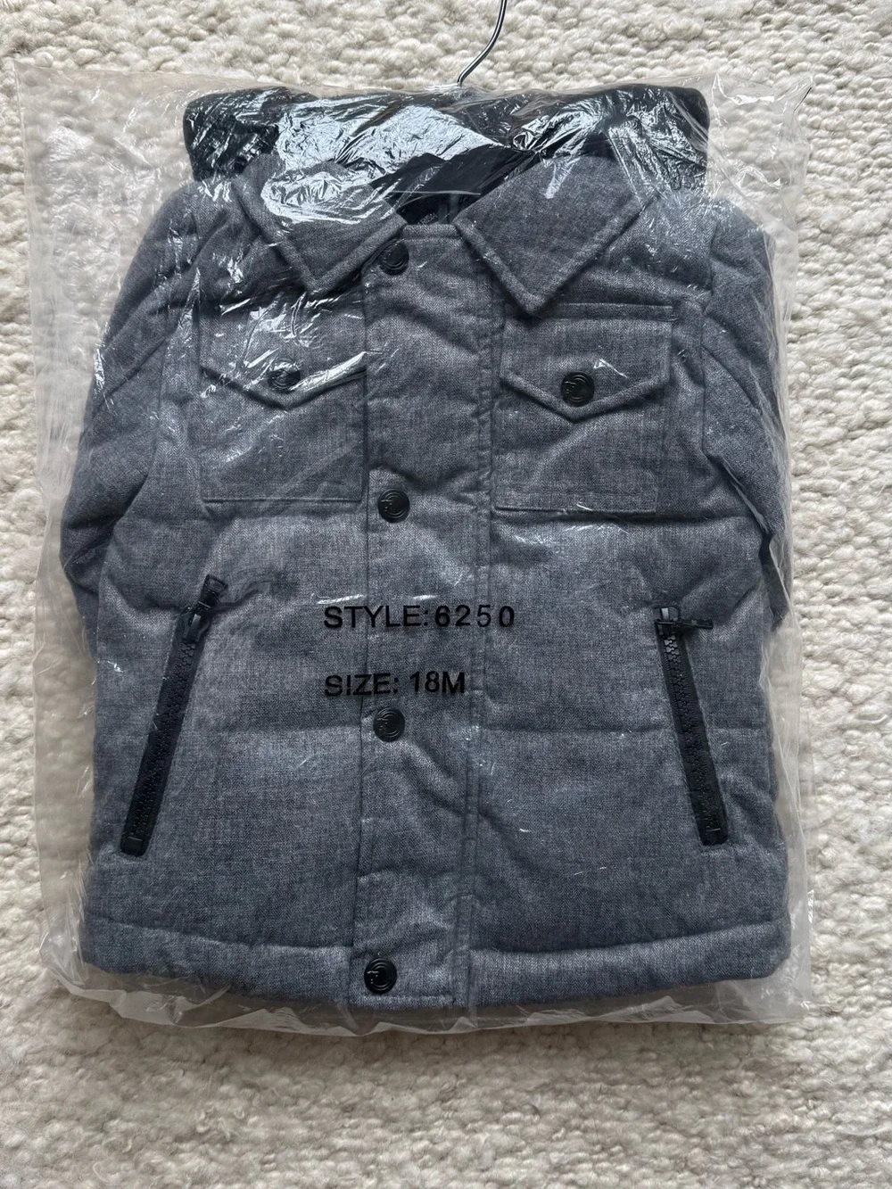 Urban Republic Grey Quilted Hooded Puffer Jacket in Storm Gray